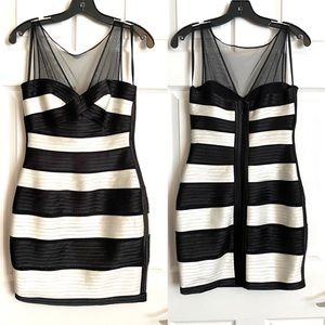 Bcbgmaxazria striped bodycon dress